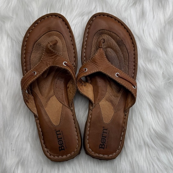 Born Women's Brown Leather Sandals Preowned worn see photos size 7 - Picture 4 of 7